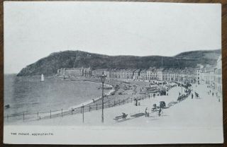 Aberystwyth,  The Parade.  Vintage Postcard