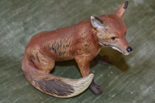Antique Porcelain Figurine Red Fox
