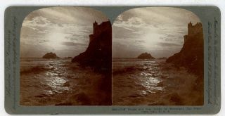 California San Francisco Cliff House & Seal Rocks Moonlight Stereoview 21937