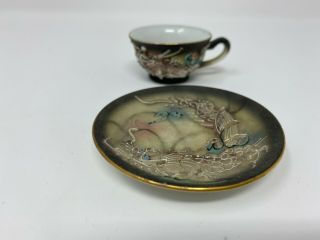 Vintage Japanese mini Dragon Tea Cup and Saucer 2