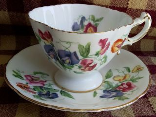 Hammersley Sweet Pea Large Tea Cup And Saucer Set