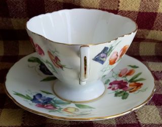 Hammersley Sweet Pea Large Tea Cup And Saucer Set 3