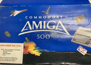 Vintage Commodore Amiga 500 Computer W/ Power Supply And Box
