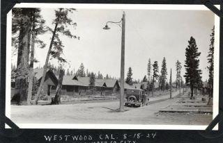 Westwood California Lassen County Street Scene Vintage 1924 B&w 4 " X 5 " Snapshot