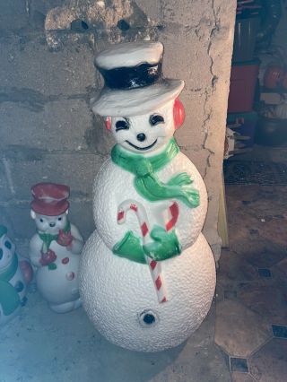 Vintage Union Products 40 " Dimpled Christmas Snowman Blow Mold