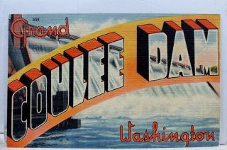 Washington Wa Grand Coulee Dam Postcard Old Vintage Card View Standard Souvenir