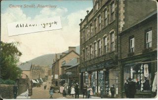 Vintage Postcard Of Church Street,  Abertillery,  Monmouthshire