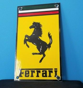 Vintage Ferrari Porcelain Gas Italian Automobile Service Dealership Sign