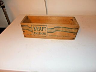 Vintage Kraft American Wood Cheese Box Dairy Advertisement Primitive Box 5 Pound