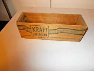 VINTAGE Kraft American wood cheese box dairy advertisement primitive box 5 POUND 2