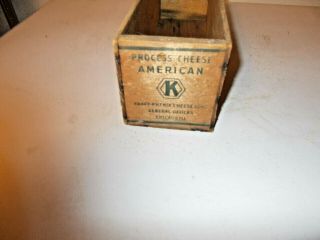 VINTAGE Kraft American wood cheese box dairy advertisement primitive box 5 POUND 3