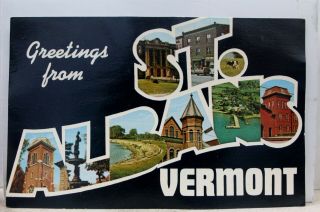 Vermont Vt St Albans Greetings Postcard Old Vintage Card View Standard Souvenir