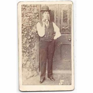 Cdv Victorian Lady Dressed As A Man Carte De Visite Photograph