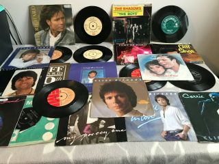 Cliff Richard & The Shadows - Joblot Of 21 X 7 " Vinyl Singles / Records