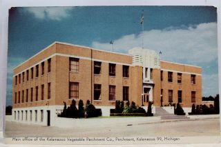 Michigan Mi Kalamazoo Vegetable Parchment Co Main Office Postcard Old Vintage Pc