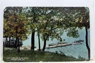 Indiana In Crooked Lake Oak Bluff Hotel Postcard Old Vintage Card View Standard