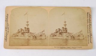 Stereoview The Grand Battleship Oregon 1898 Strohmeyer & Wyman - Ra