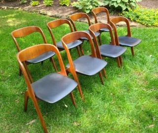 Set Of 8 Mid - Century Danish Dining Chairs Vamo Sonderborg