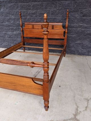 Antique Mahogany 4 Poster Full - Size Bed Frame Pineapple Acorn Final Post 5