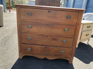 Vintage Mid Century Dresser & Chests Of Drawers Solid Wood 4 Drawers