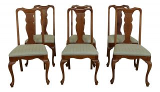L49614ec: Set Of 6 Harden Queen Anne Dining Room Chairs