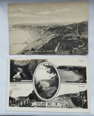 2 Vintage Postcards Of Totland Bay,  Isle Of Wight,  1915 Ideal Series,  1953 Bay