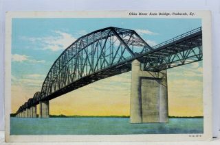 Kentucky Ky Paducah Ohio River Auto Bridge Postcard Old Vintage Card View Post