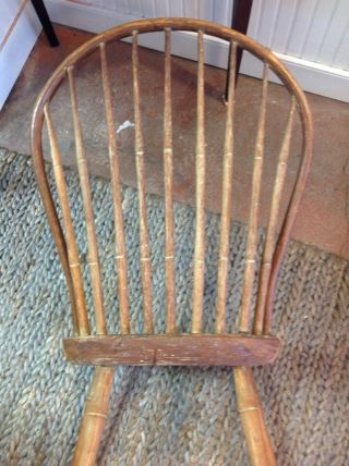 Antique American England Bow Back Windsor Chairs Bamboo Pair c.  1790 - 1810 4