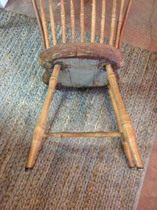 Antique American England Bow Back Windsor Chairs Bamboo Pair c.  1790 - 1810 6