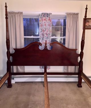 King Size Rice Carved 4 Post Bed Frame
