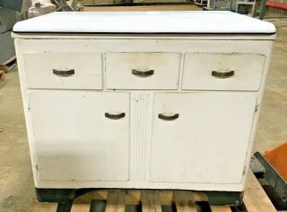 Antique Cabinet Wooden Kitchen Furniture With Removable Ceramic Top White