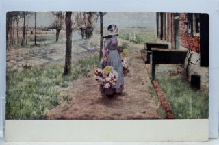 Art Flower Girl In Holland George Hitchcock Postcard Old Vintage Card View Post