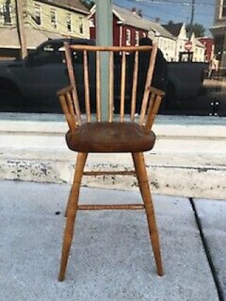 RARE ANTIQUE & OR VINTAGE SIGNED HAGERTY COHASSET MA CHILDS WINDSOR HIGH CHAIR 2