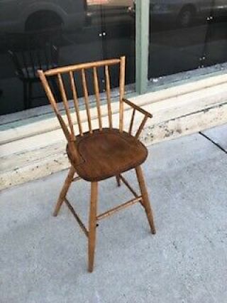 RARE ANTIQUE & OR VINTAGE SIGNED HAGERTY COHASSET MA CHILDS WINDSOR HIGH CHAIR 4