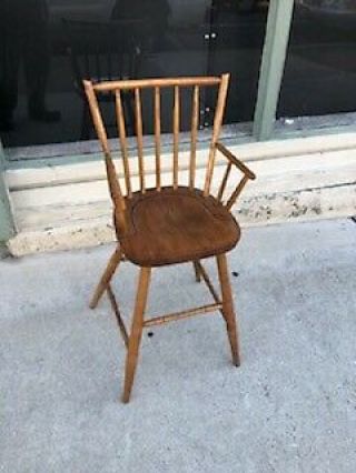 RARE ANTIQUE & OR VINTAGE SIGNED HAGERTY COHASSET MA CHILDS WINDSOR HIGH CHAIR 5