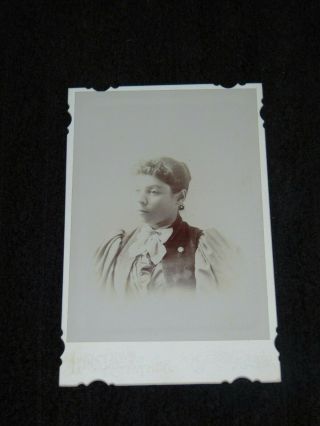 Circa 1900 Cabinet Card Photo: Distinguished African American Lady; Edgar,  Nb