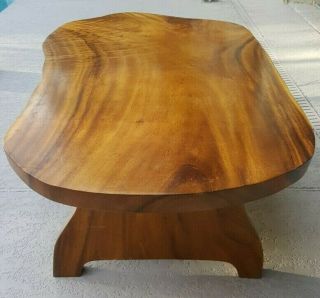Vintage Form Koa Monkey Pod Wood Coffee Table Large/Heavy Made in Hawaii 2
