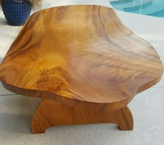 Vintage Form Koa Monkey Pod Wood Coffee Table Large/Heavy Made in Hawaii 3