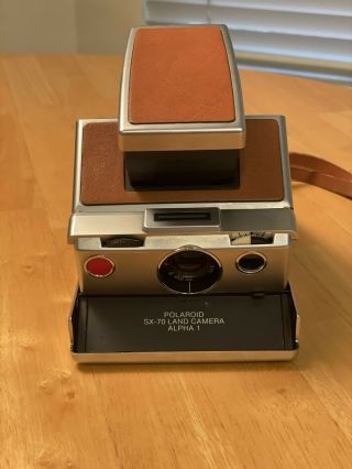 Vintage Polaroid Sx - 70 Land Camera Alpha 1 W/ Leather Carrying Case