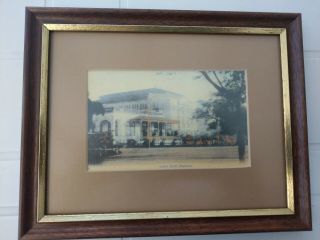 Singapore Malaya Raffles Hotel Vintage Postcard Framed