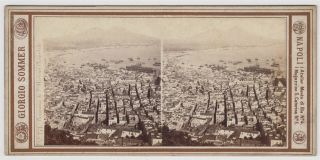 Italy Stereoview - Napoli And Bay Of Naples From San Martino By Giorgio Sommer