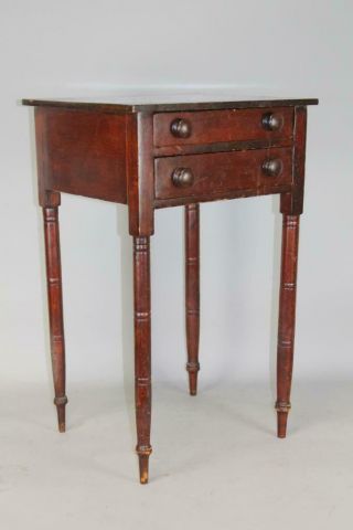 A 19th C Sheraton Country Two Drawer Stand In Rosewood Paint Decoration