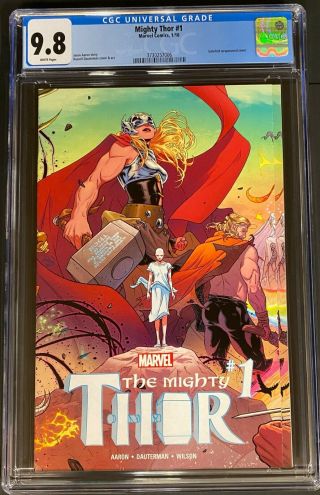 Mighty Thor 1 Marvel Comics 2016 Cgc 9.  8 - Gratefold Wraparound Cover