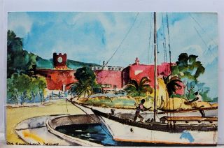 Virgin Islands St Thomas Charlotte Amalie Harbor Postcard Old Vintage Card View