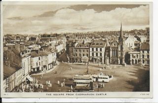 Rare Vintage Postcard,  The Square From Caernarvon Castle,  Wales,  1966