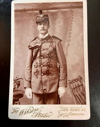 Rare Antique Cabinet Card - Military Soldier - The Wilson Studio,  Chicago