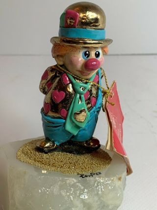 Ron Lee Clown " I Love You With All My Heart " Sculpture Signed 1988 Rare