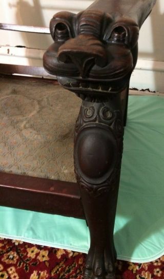 Antique Morris Chair Lion/dragon Recliner Claw Feet Rare