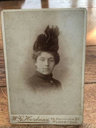 Victorian Photo - Pretty Lady With A Great Hat W.  G.  Herdman Plumstead