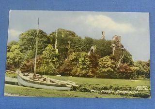 Vintage Postcard The Castle Laugharne Carmarthenshire I1g